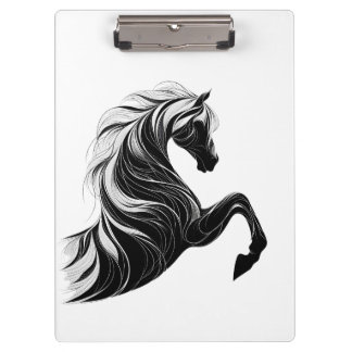 Porte-bloc Pochette avec conception Cheval Noir et Blanc