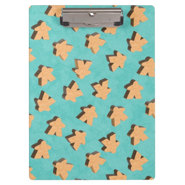Porte-bloc Poignée en bois sur Turquoise | Jeu de plateau (Devant)