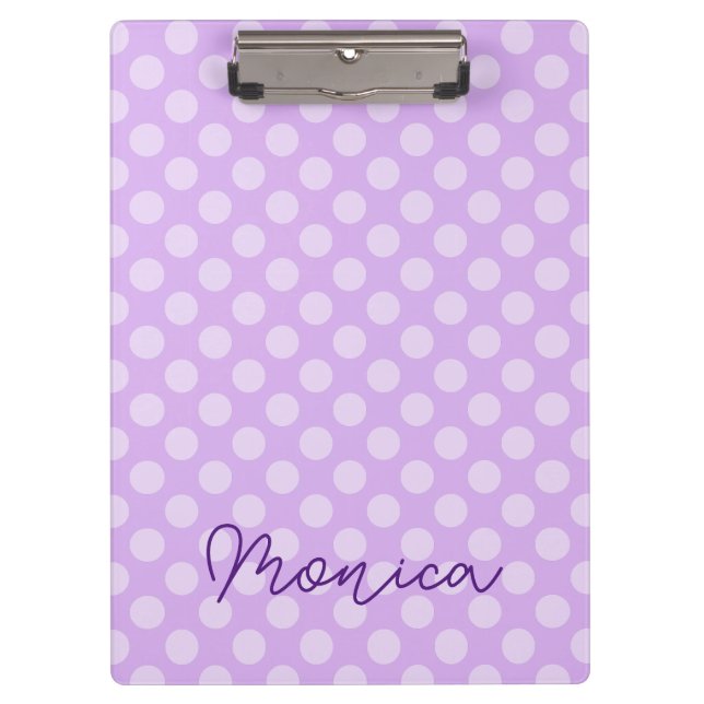 Porte-bloc Point Polka de lavande pâle personnalisé (Devant)