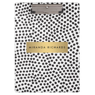 Porte-bloc Points Confetti Noir Luxe II avec Gold Bar