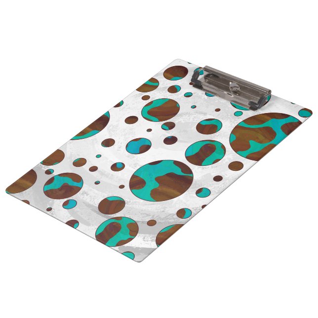 Porte-bloc Points Leopard Brown et Turquoise PrintPolka (Incliné)