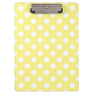 Porte-bloc Pois blancs sur jaune citron