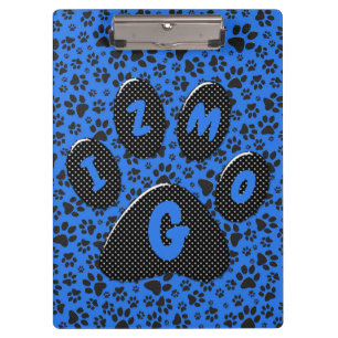 Porte-bloc Pois de chien noir et blanc Pointe Polka sur le bl