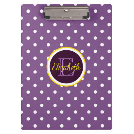 Porte-bloc Pois mignons violets monogrammes