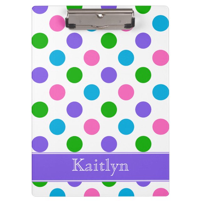 Porte-bloc Pois multi de couleur personnalisé (Devant)