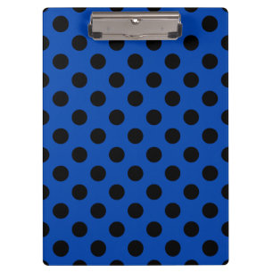 Porte-bloc Pois noirs sur bleu royal