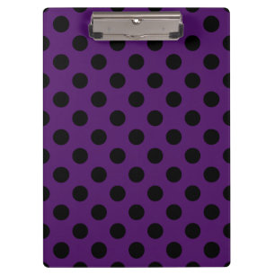 Porte-bloc Pois noirs sur prune violette