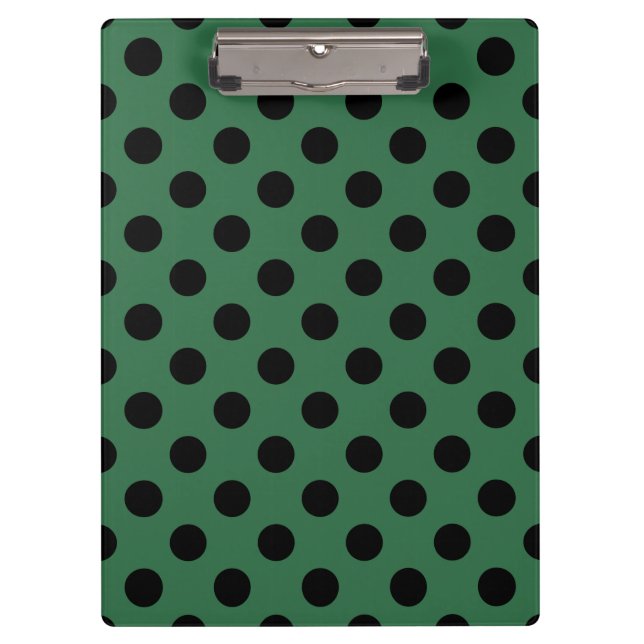 Porte-bloc Pois noirs sur vert kelly (Devant)
