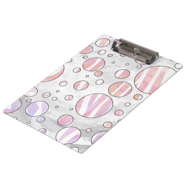 Porte-bloc Pois rose et blanc Zebra (Incliné)