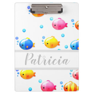 Porte-bloc Poisson coloré heureux avec bulles