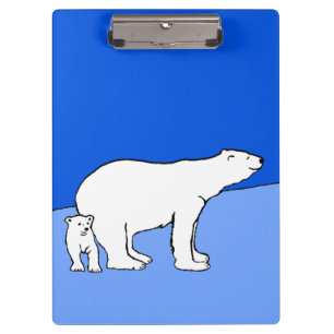Porte-bloc Polar Bear Mom and Cub Peinture - Wildlife Art