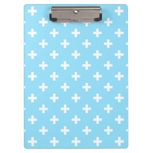 Porte-bloc Polka blanche croise sur bleu bébé