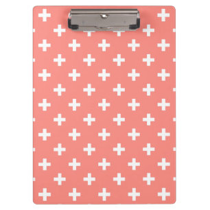Porte-bloc Polka blanche croise sur la pêche