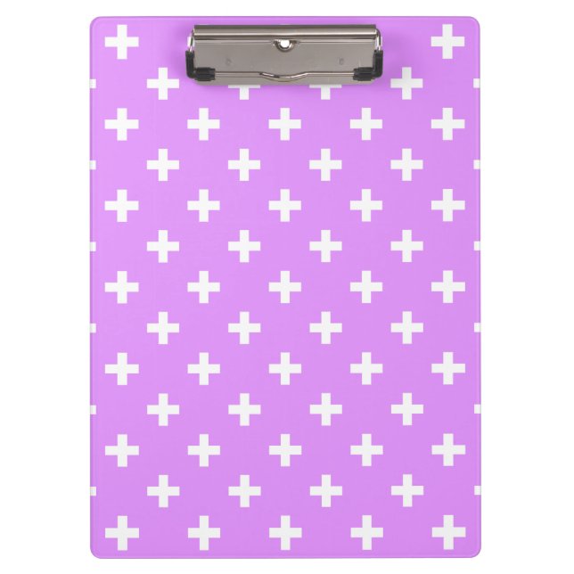Porte-bloc Polka blanche croise sur lilas (Devant)