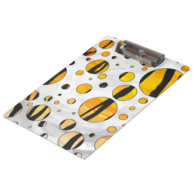 Porte-bloc Polka Dot Tiger noir et orange (Incliné)