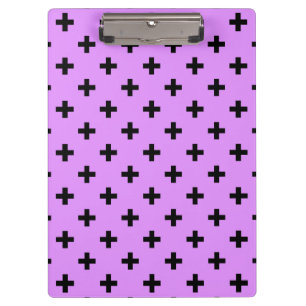 Porte-bloc Polka noire croise sur lilas