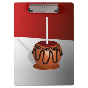 Porte-bloc Pomme de bonbons, rouge et caramel