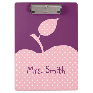 Porte-bloc Pomme Pointe rose et blanche personnalisée