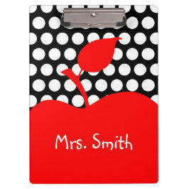 Porte-bloc Pomme rouge personnalisée Pointe noir et blanc