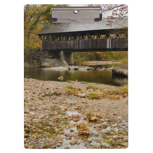 Porte-bloc Pont couvert de Newry sur la rivière en automne (Devant)