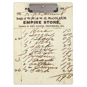 Porte-bloc Porte - bloc 1908 de facture de magasin de