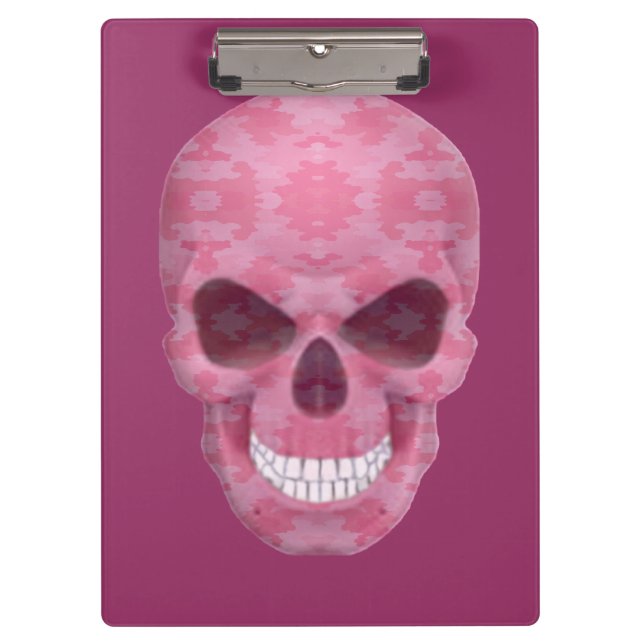Porte-bloc Porte - bloc crâne de camouflage rose (Devant)