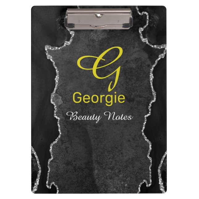 Porte-bloc Porte - bloc d'âge noir et argent (Devant)