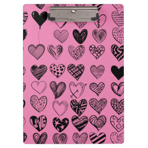 Porte-bloc Porte - bloc de dessin adorable du coeur noir
