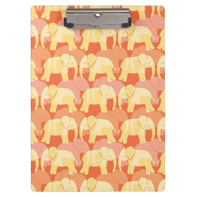 Porte-bloc Porte - bloc de motif d'éléphant - orange (Devant)