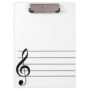 Porte-bloc Porte - bloc de musique d'état-major blanc Treble