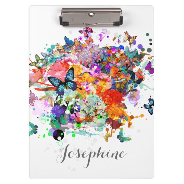 Porte-bloc Porte - bloc de papillons de peinture personnalisé (Devant)