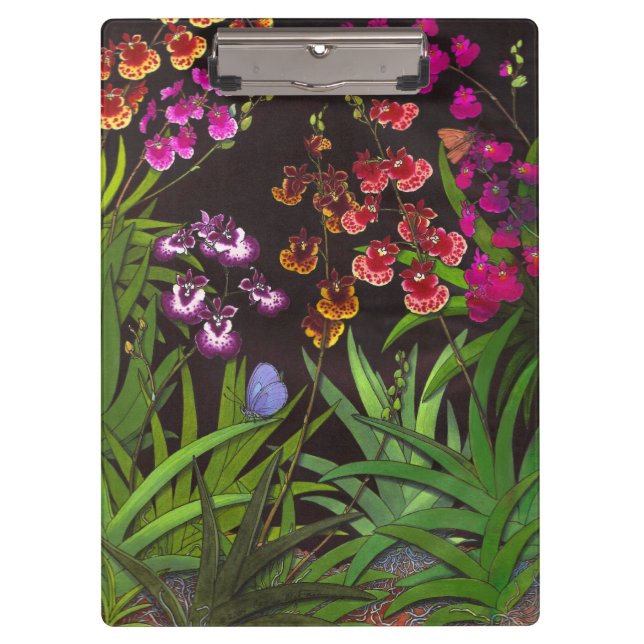 Porte-bloc Porte - bloc floral d'orchidée chevauchante (Devant)