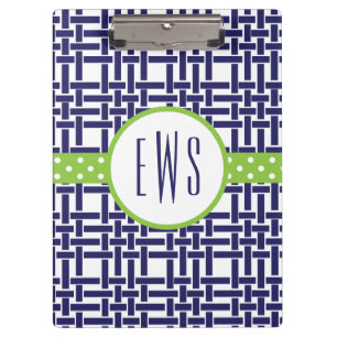 Porte-bloc Porte - bloc monogramme Bambou et Grosgrain