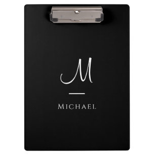 Porte-bloc Porte - bloc Monogramme Elegant noir Modèle blanc