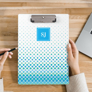 Porte-bloc Porte - bloc Motif Monogramme bleu vert Diamond
