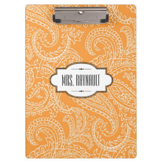 Porte-bloc Porte - bloc orange personnalisé de Paisley