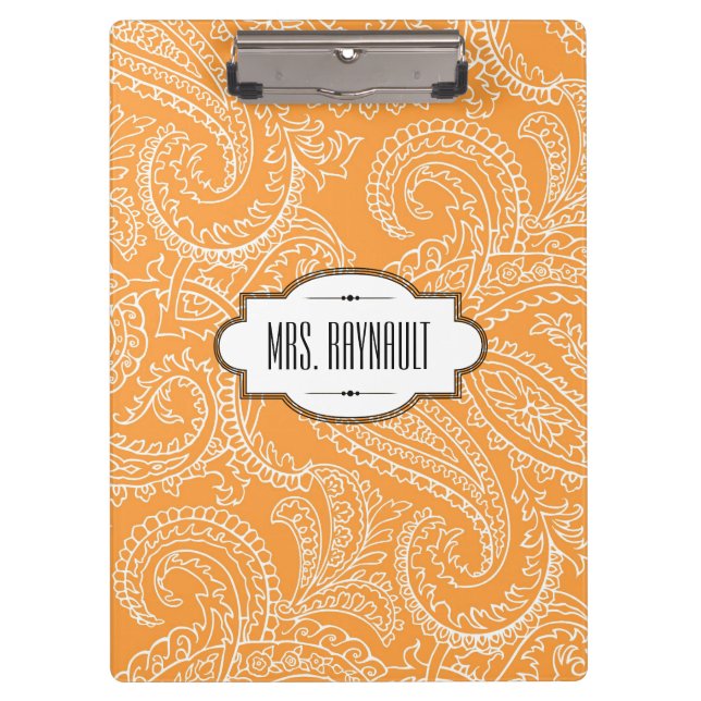 Porte-bloc Porte - bloc orange personnalisé de Paisley (Devant)