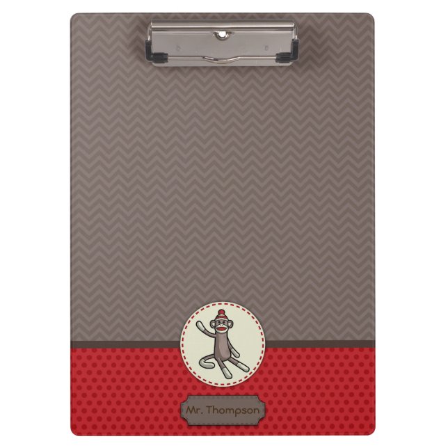 Porte-bloc Porte - bloc personnalisé de singe de chaussette (Devant)