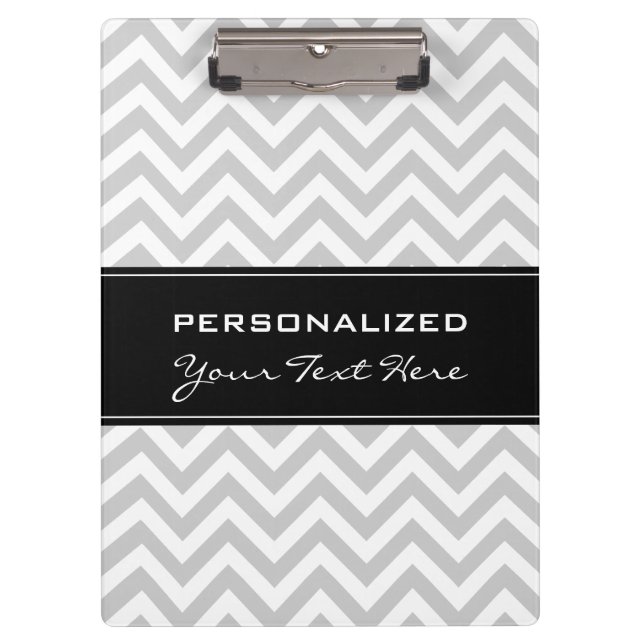 Porte-bloc Porte - bloc personnalisé | motif de chevron gris  (Devant)