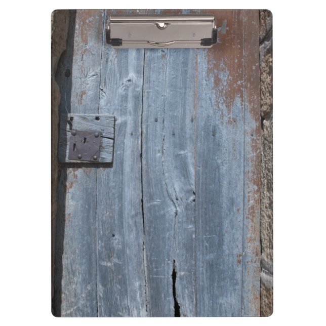 Porte-bloc Porte en bois usé et rouillé (Devant)