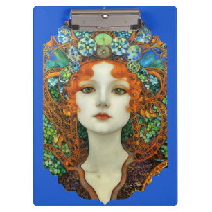 Porte-bloc Portrait d'une belle femme en verre tendu