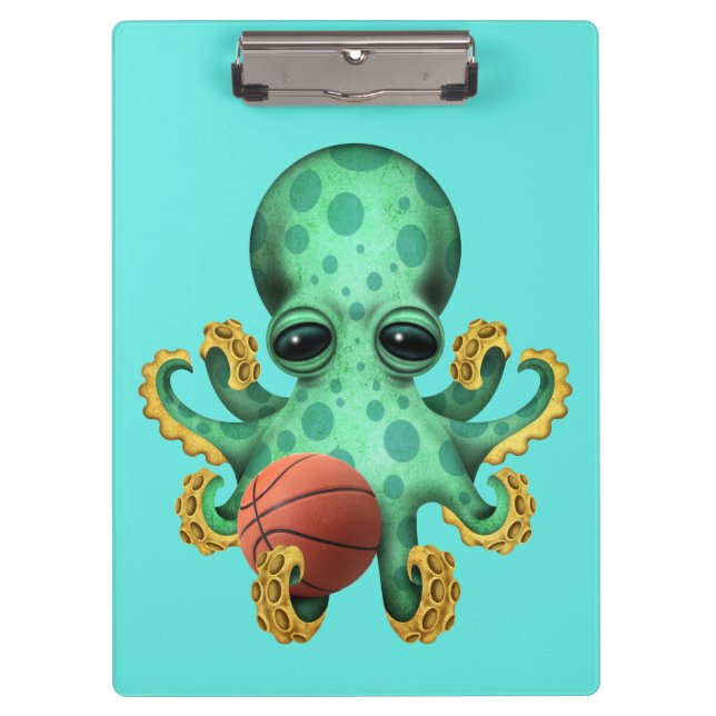 Porte-bloc Poulpe mignon de bébé jouant avec le basket-ball (Devant)