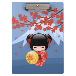 Porte-bloc Poupée rouge Sakura Kokeshi - mignonne Geisha Girl