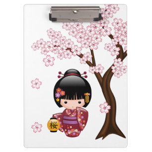 Porte-bloc Poupée Sakura Kokeshi - jolie fille japonaise Geis