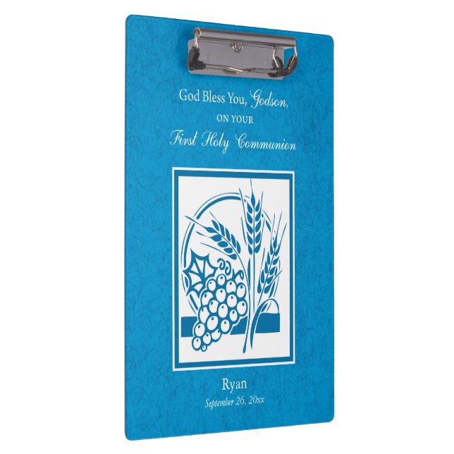 Porte-bloc Première communion de Godson, blé, raisins bleu (Swatch)