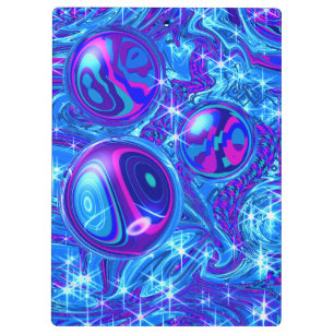 Porte-bloc Presse-papiers d'art abstrait bleu rose violet 