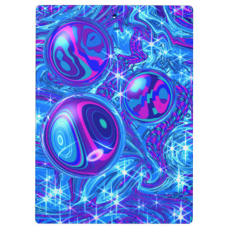 Porte-bloc Presse-papiers d'art abstrait bleu rose violet