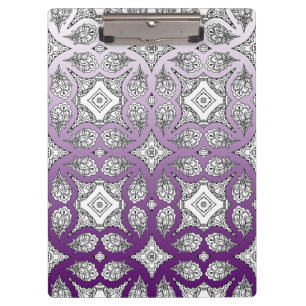 Porte-bloc Presse-papiers Zen Mandala noir et violet