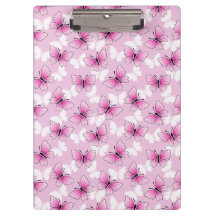 Pretty Pink Butterfly Clipboard