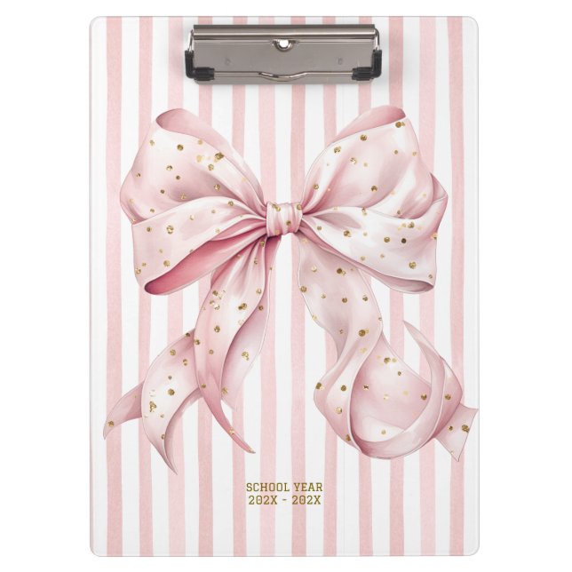 Porte-bloc Pretty Pink Gold Confetti Bow  (Devant)
